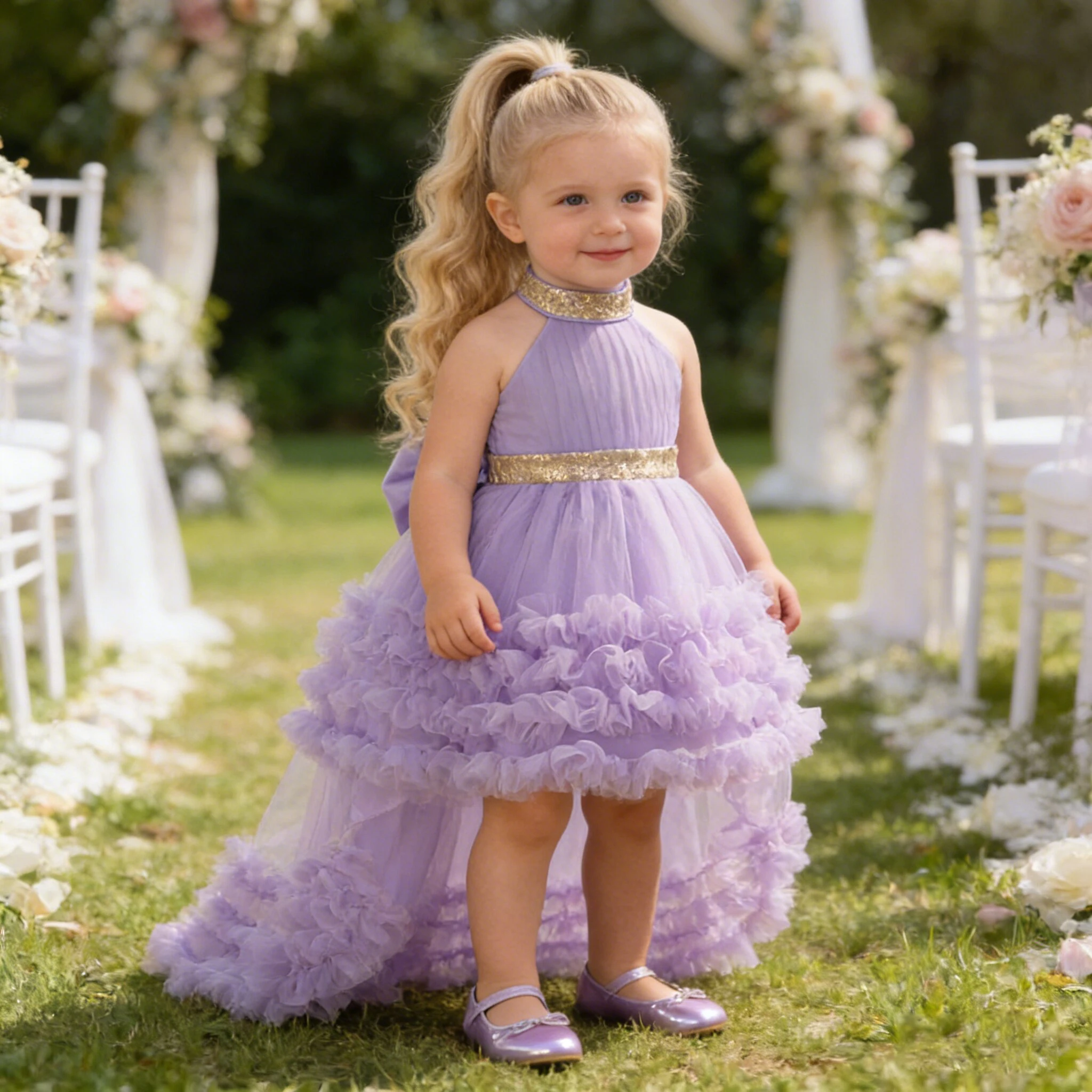 

Trailing Big Bow Party Baby Girls Dresses Sequin Baptism Bridesmaid Costume Toddler Birthday Princess Dress Wedding Evening Gown