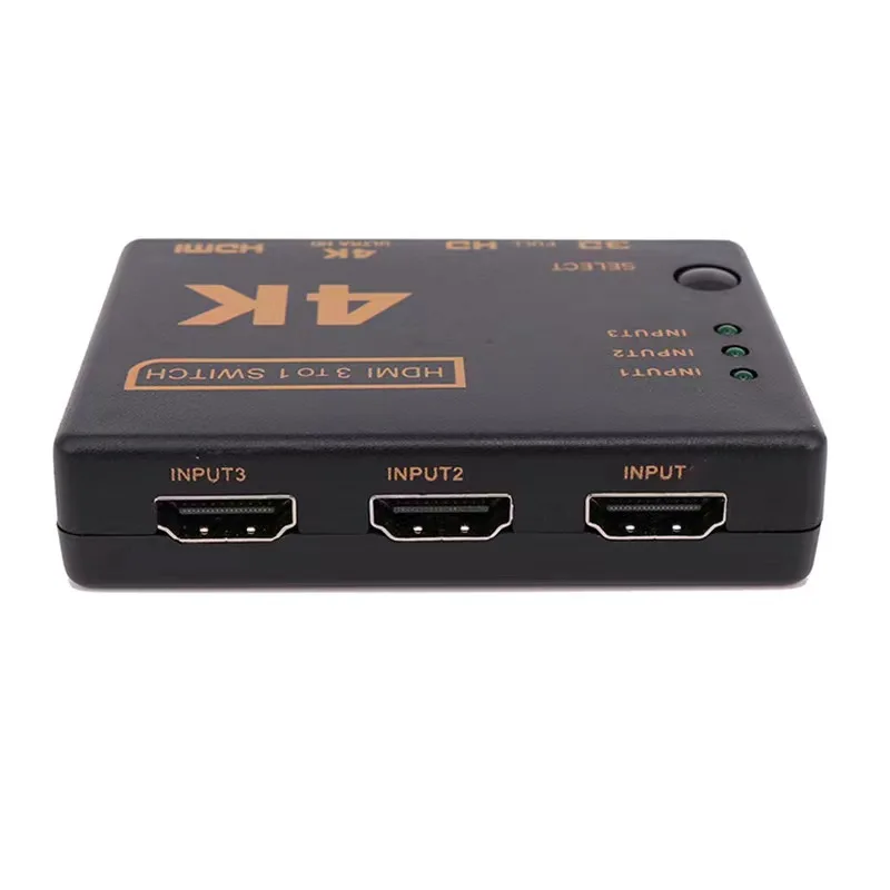 Kompatybilny z HDMI przełącznik 3x1 4K HD 1080P 3Port Splitter przełącznik wybierałkowy HD 3 in1out z pilotem do skrzynki TV DVD HDTV