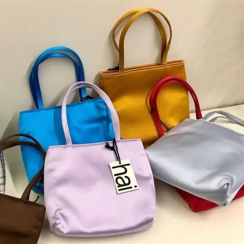 Women's Bag Colorful Silk Satin Velvet Ins Fashion Hai Square Handbag Tote Shoulder Bags Crossbody Bag Phone Lipstick Coin Purse