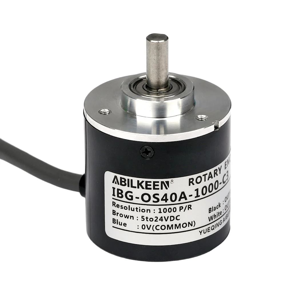 ABILKEEN 6MM Solid Shaft 40MM Incremental Rotary Encoder 100~5000PPR Magnetic Electric/Photoelectricity Encoder