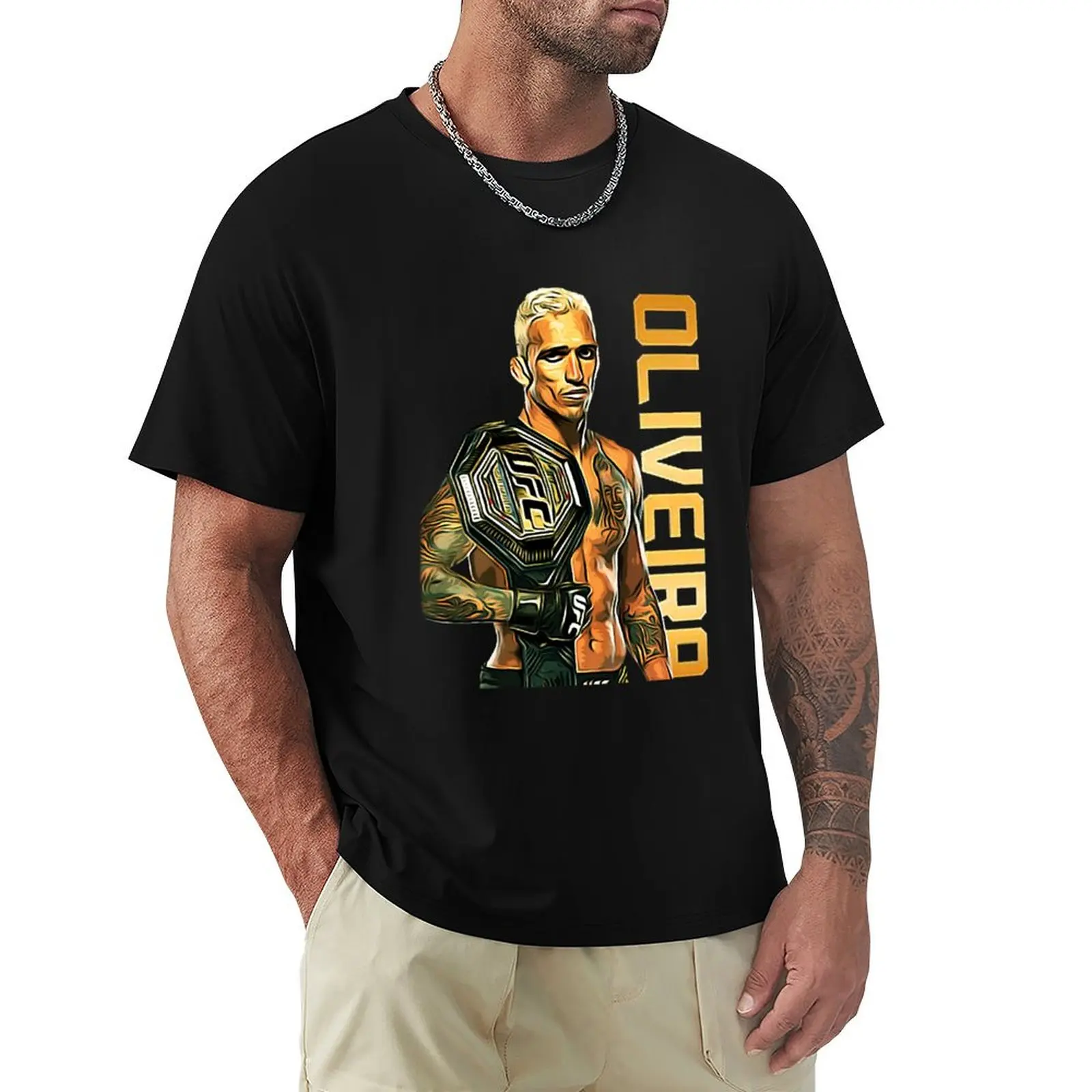 

Charles Oliveira T-Shirt plus size clothes cheap stuff oversizeds men clothing