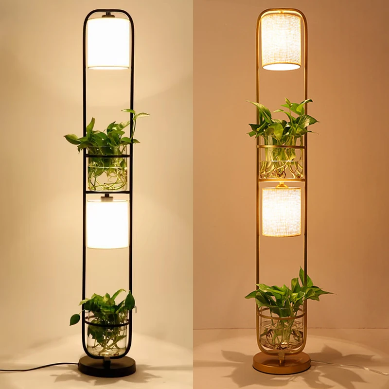 Modern Plant Floor Lamp Led Glass DIY Standing Light Fixtures Nordic Stand Light for Living Room Bedroom Home Decor Luminaire