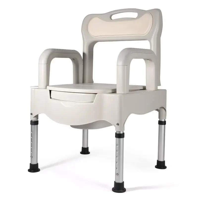 Lightweight Reinforcement  Adjustable  Indoor Bedside Commode Chair