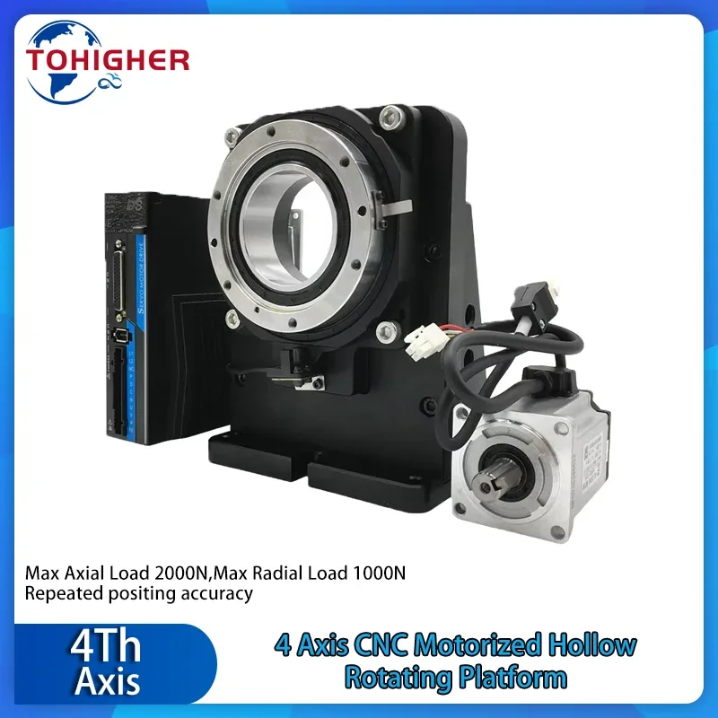 Fourth Axis 360 Degree Electric Rotary Table Servo Stepper Precision Angular Displacement Θ Axis R Axis Motorized Turntable