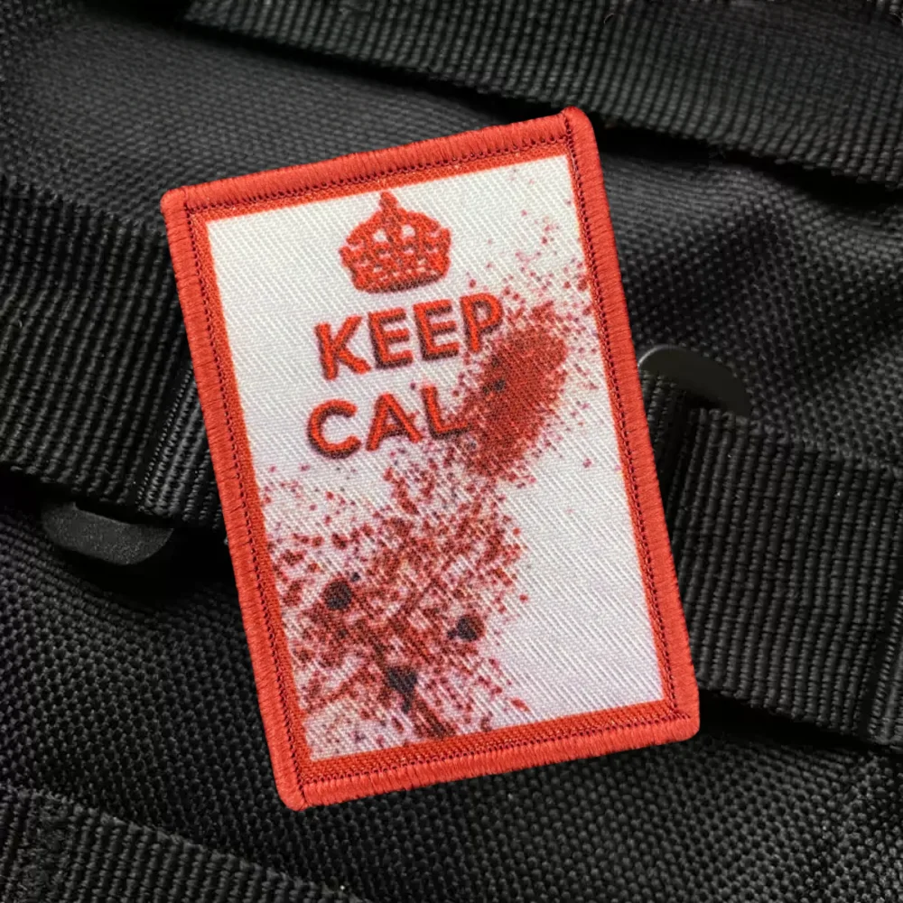 KEEP CALM Tactical Printed Patch WW2 Boost Morale Badge Patches Hook and Loop Army Medic Backpack Sticker Military Armband