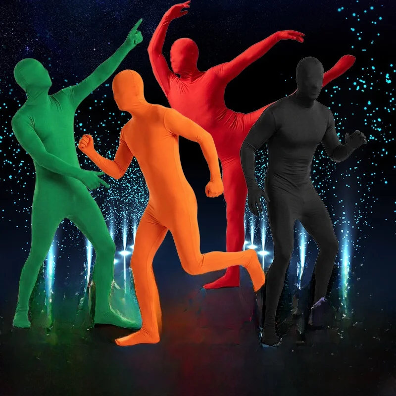 

Halloween Invisible Costume Ninja Performance Suit Tight Black Suit Stage Performance Invisible Suit Performance Clothes