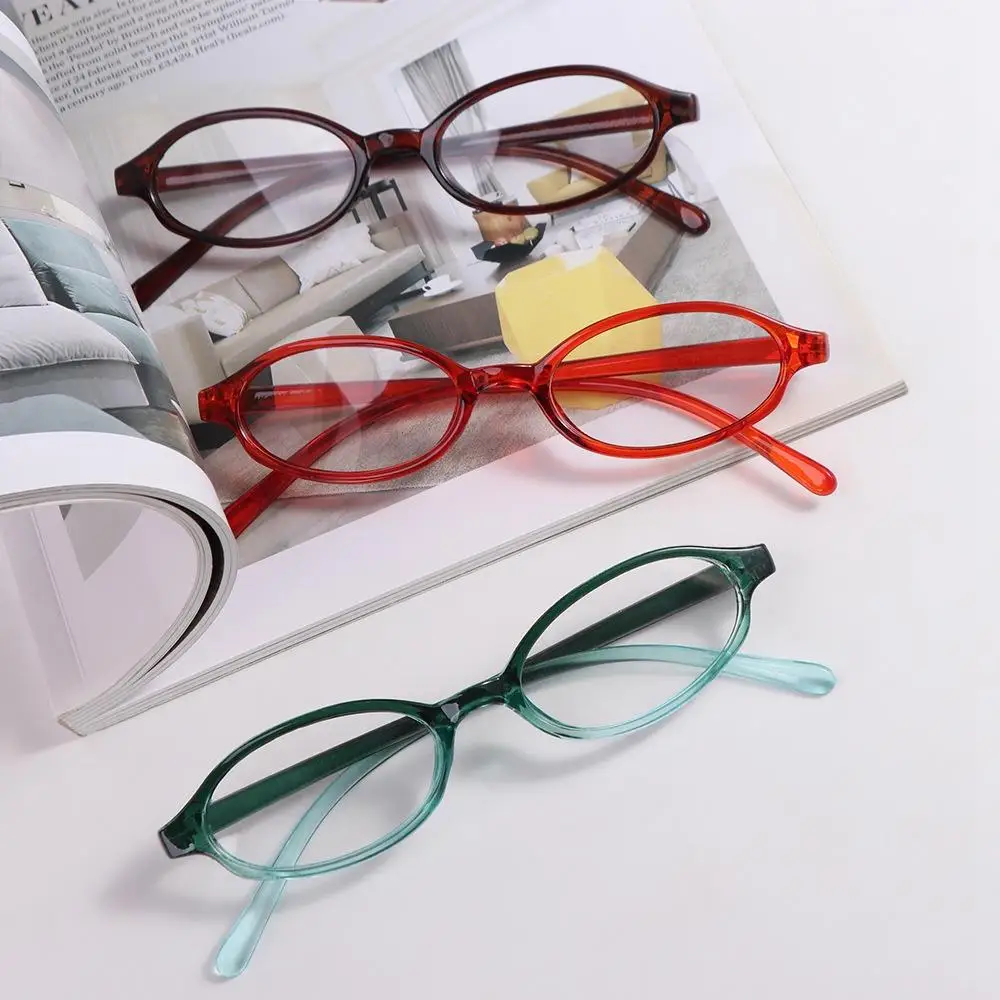 Oval Small Oval Frame Glasses Fashion Y2k PC Optical Myopia Glasses Round Frame Korean Style Flat Spectacle Glasses Daily