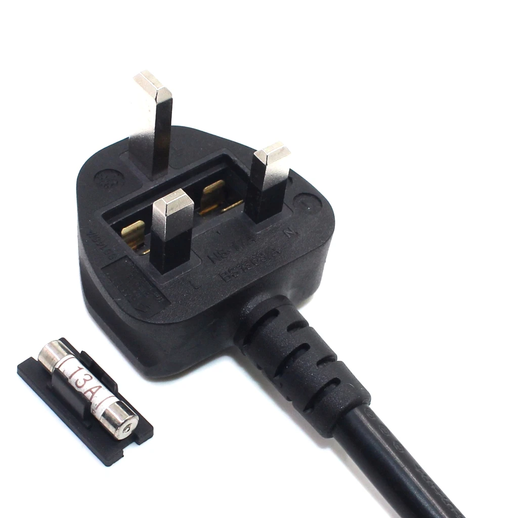 UK BS1363 Male to 4 x C13 Female Adapter Splitter Power Extension Cable for computer PDU UPS AC power cord 1.5m