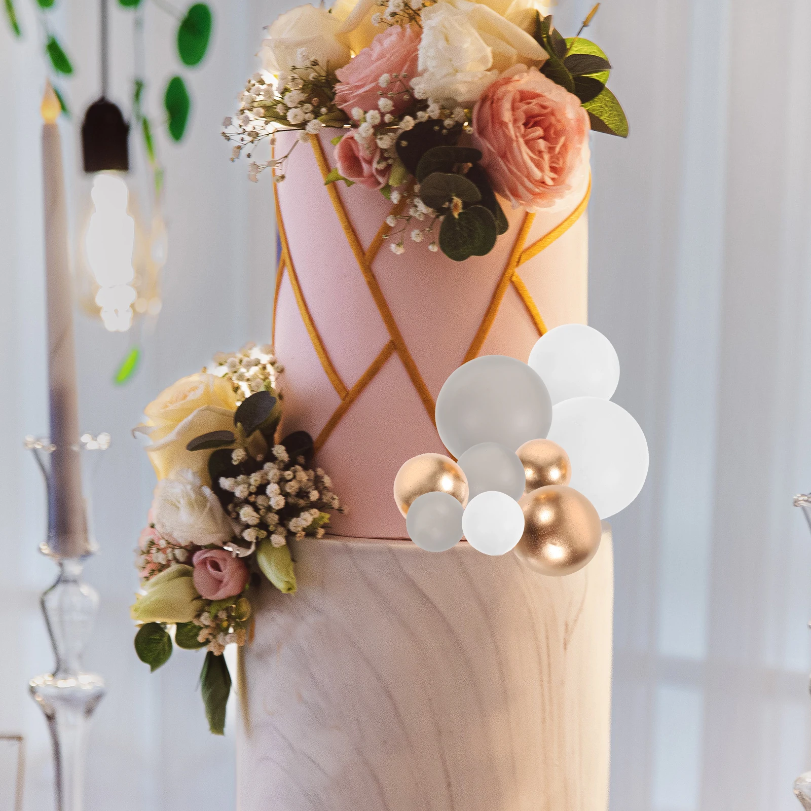 

1 set Elephant Cake Toppers Metal Ball Decorations for Baby Shower Birthday Party Supplies Cute Animal Cake Decor 2 Pieces