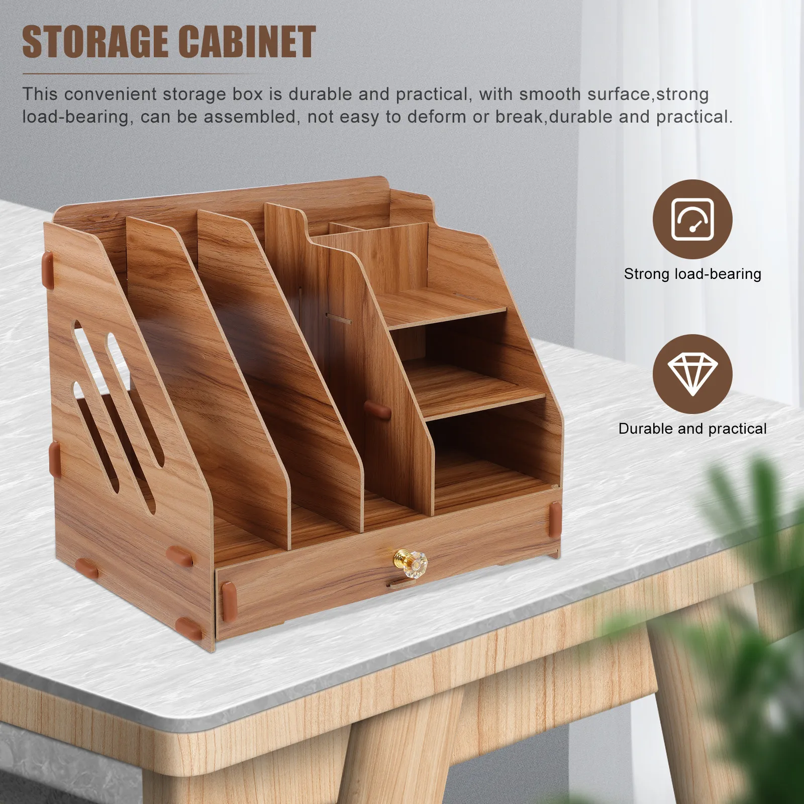 

1Pcs Retro Style Wooden Sundries Storage Container Brown Assembled Drawer Box for Desk Organizer Home Office Jewelry Makeup