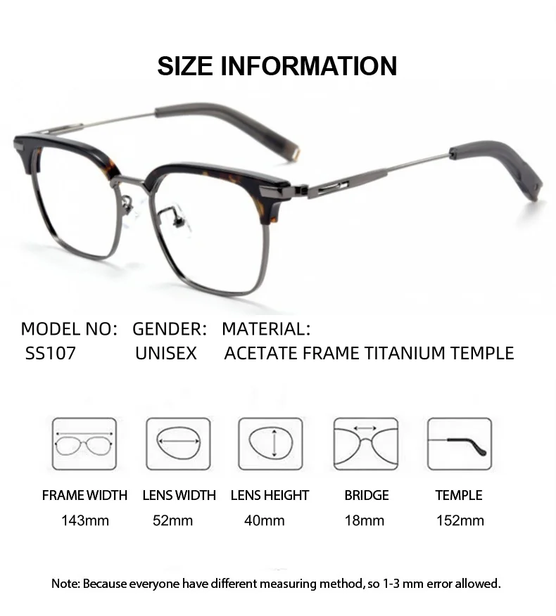 ELECCION 処方メガネ超軽量チタン光学眼鏡男性女性スクエアメガネ近視マイナスレンズフォトクロミック