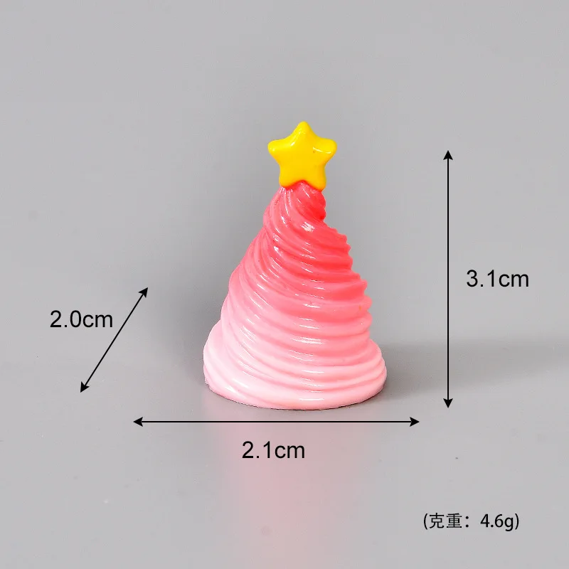 6pcs New Christmas Tree Accessories Micro Landscape Snow Scene Creative Macaron Christmas Resin Ornament