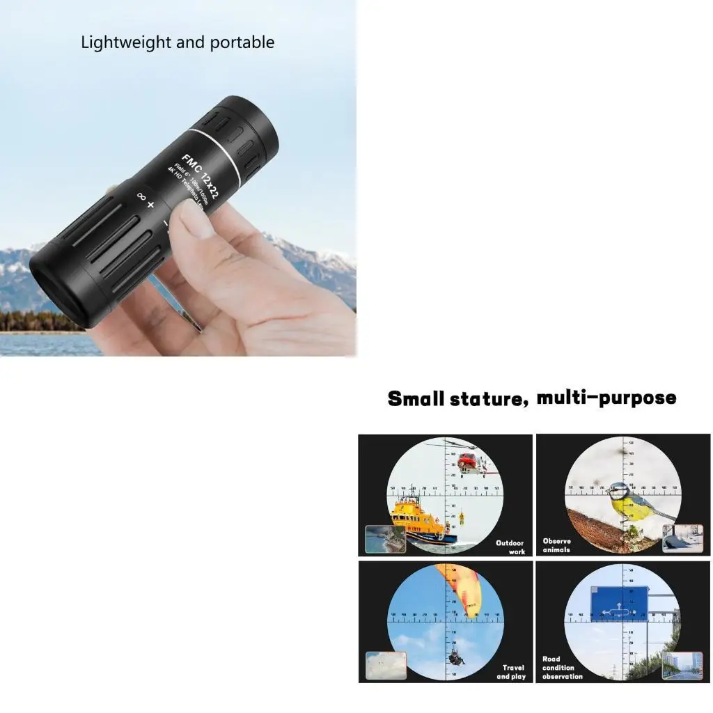 652F Professional 12x Monocular Featuring crossing Reticle for Distance Calculation