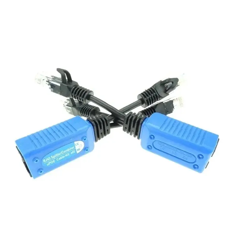 QWE-RJ45 Splitter Combiner Cable 1 Pair For Two For Two POE Cameras, UPOE POE Adapter Connectors Use One Net Cable