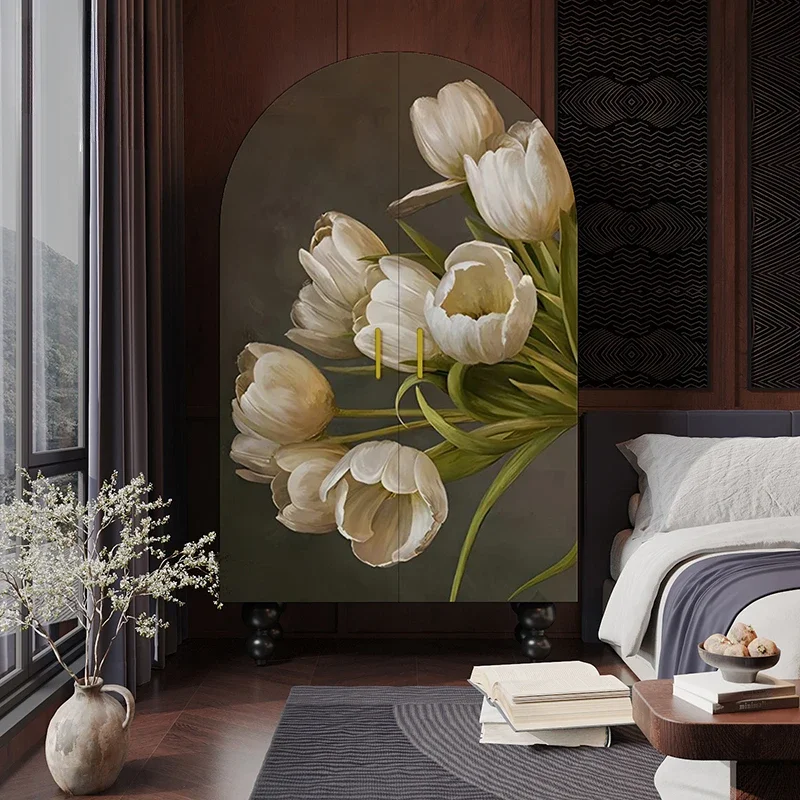MJY Home Storage Storage Bedroom Tulip Living Room Corner Standing Cabinet