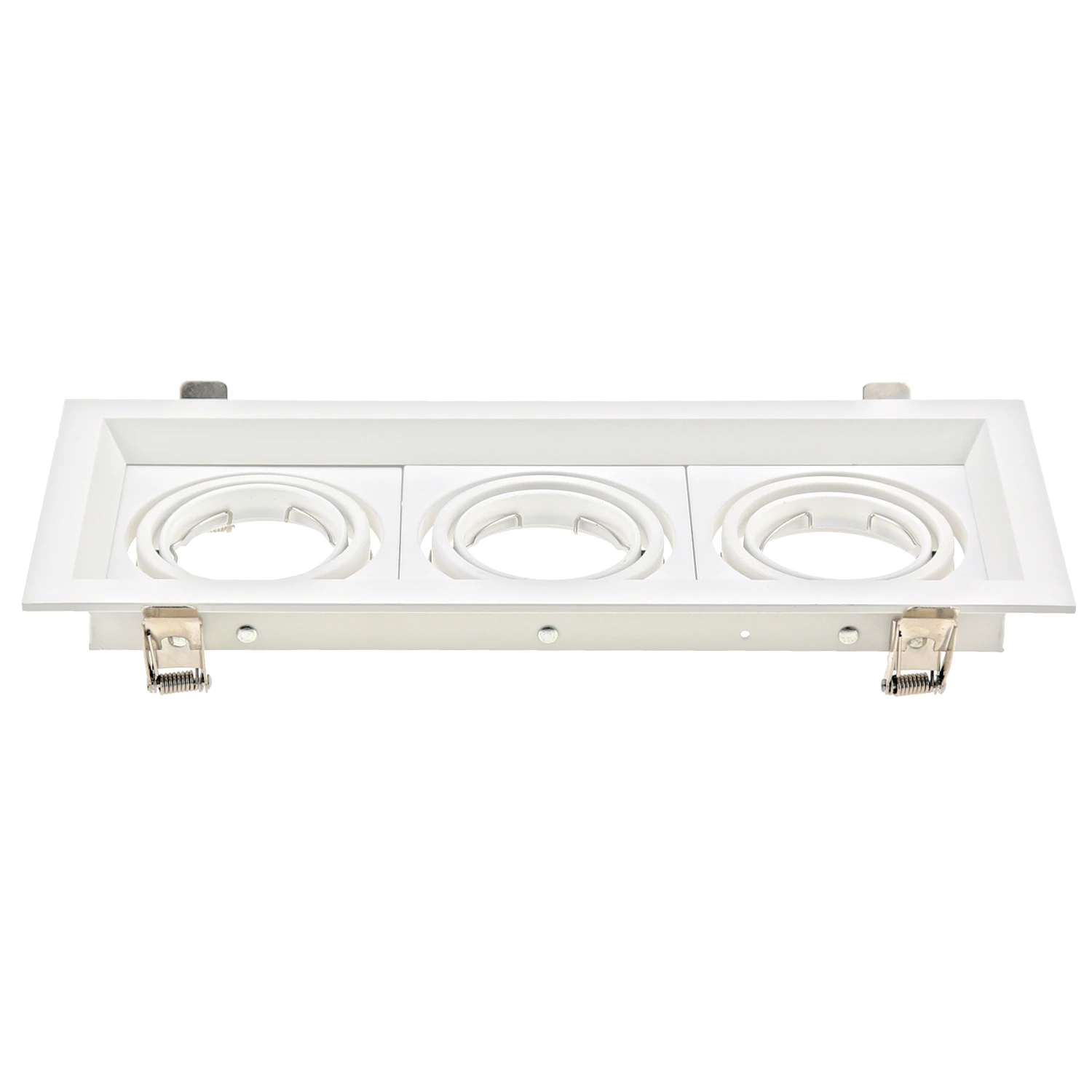 White LED Recessed Ceiling Down Light Lamp Fixture Aluminum Iron Cut Hole 105mm Fixture Frame Square