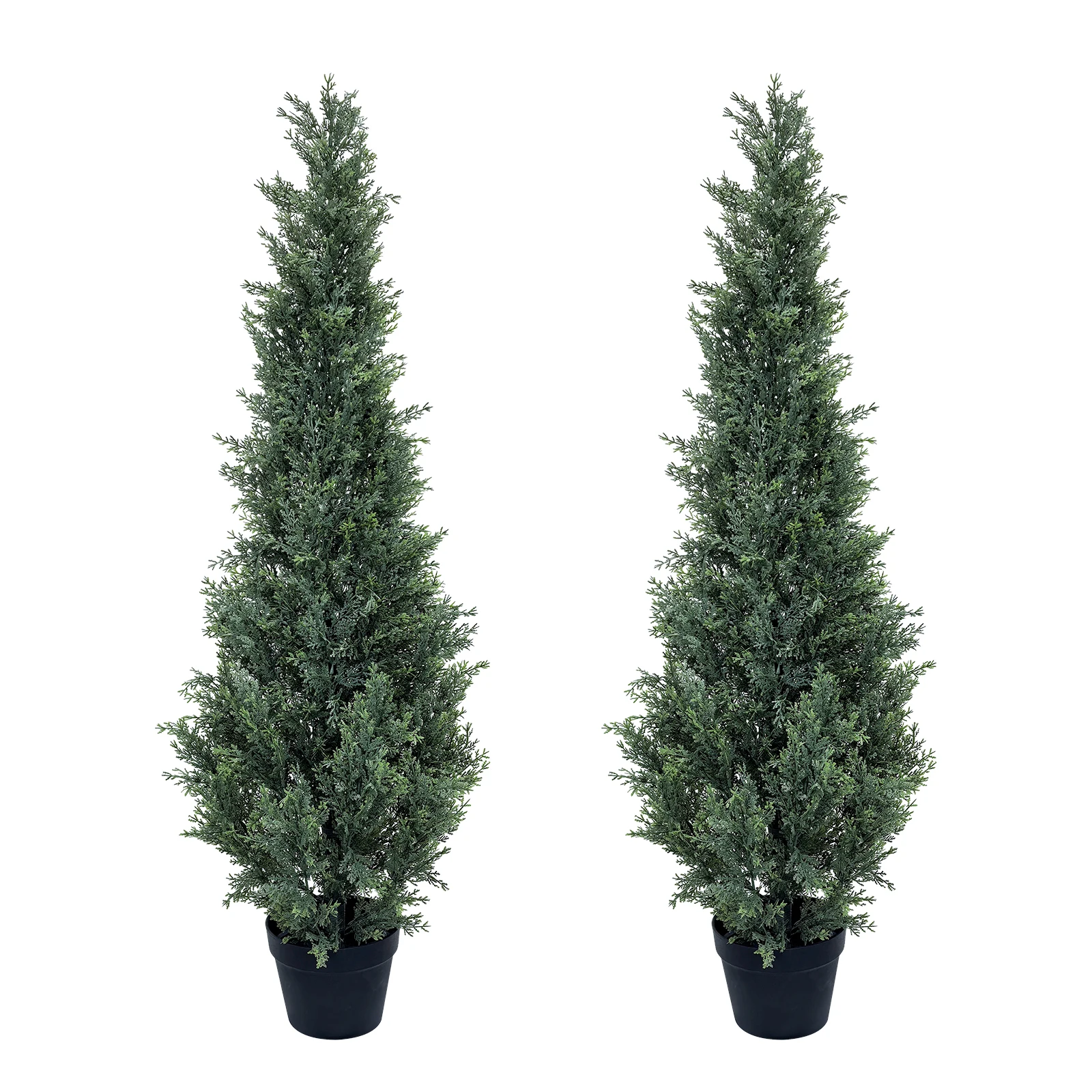 

Artificial Cedar Topiary Trees, 2 Pack Uv Resistant Faux Outdoor Plants, Front Door Pine Tree Decor Outdoor Entrance