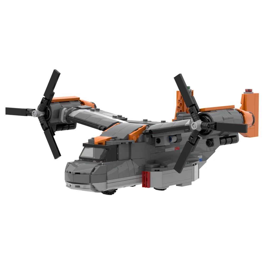 MOC Osprey Aircraft Building Blocks Model Military V-22 Osprey Tiltrotor Aircraft Helicopter Bricks Assembly Toys Birthday Gifts