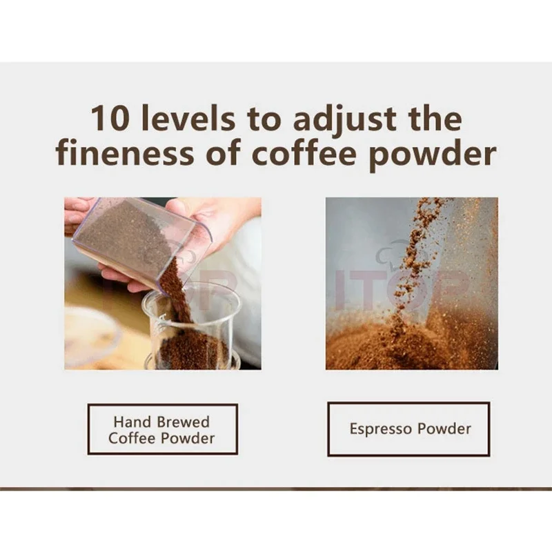 Quantitative Coffee Milling Grinder 98mm SUS420 Cast Steel Burr Metal Body Coffee Grinder for Espresso/Hand Brewed Powder