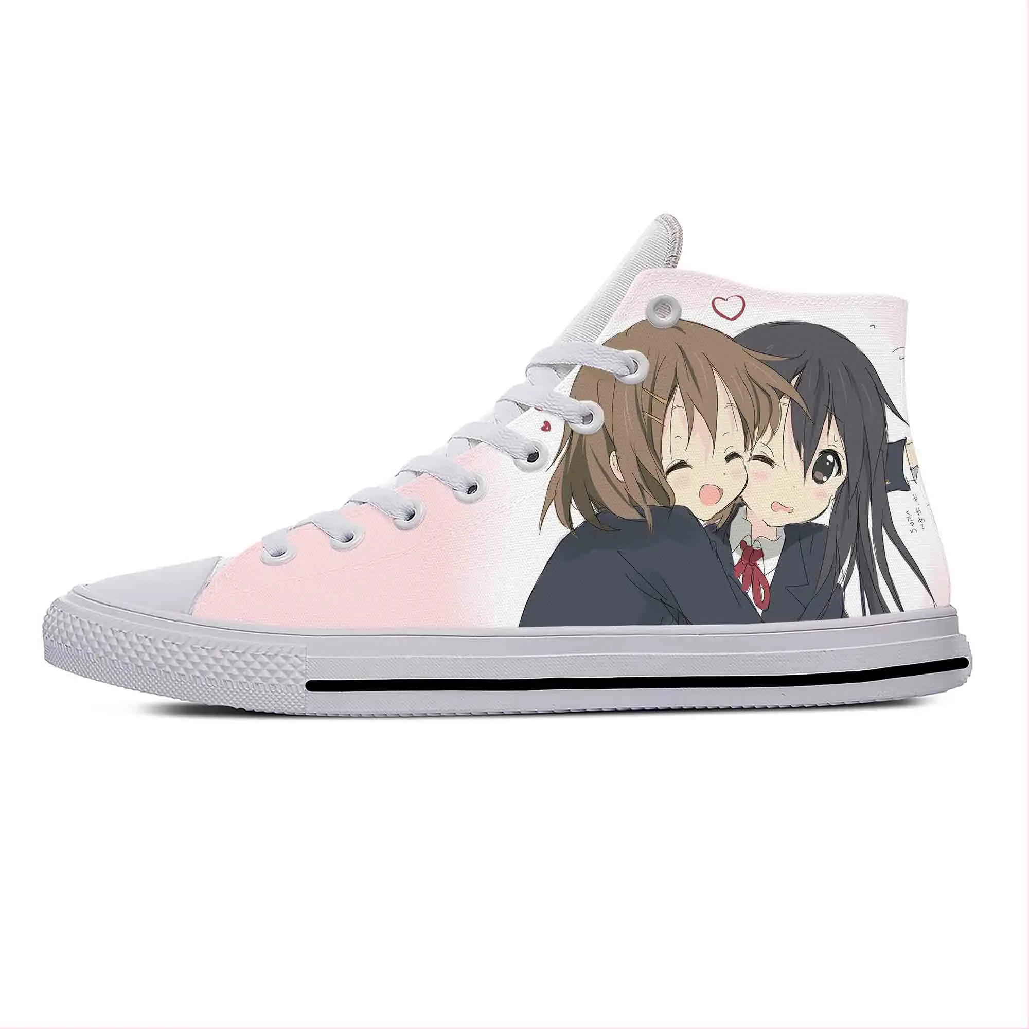 Anime Manga Cartoon K-On Akiyama Mio Hirasawa Yui Casual Shoes Lightweight High Top Breathable Board Shoes Men Women Sneakers