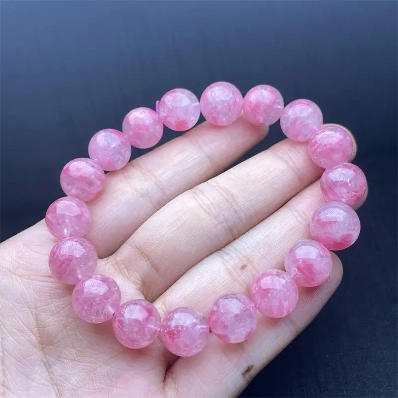 9MM Natural Rhodonite Bracelet Fashion Reiki Gemstone Round Beads Bracelets Jewelry Couple Gift 1PCS