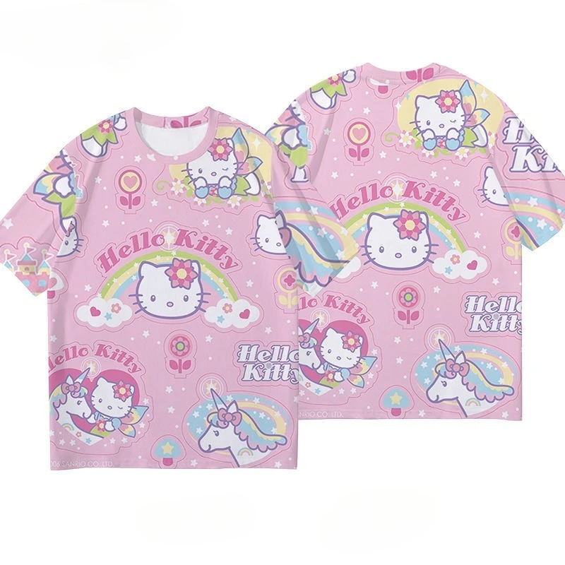 

Hellokitty Short-sleeved Sanrio Cute Cartoon T-shirt, Quick-drying, Breathable and Comfortable, Suitable for Adults and Children