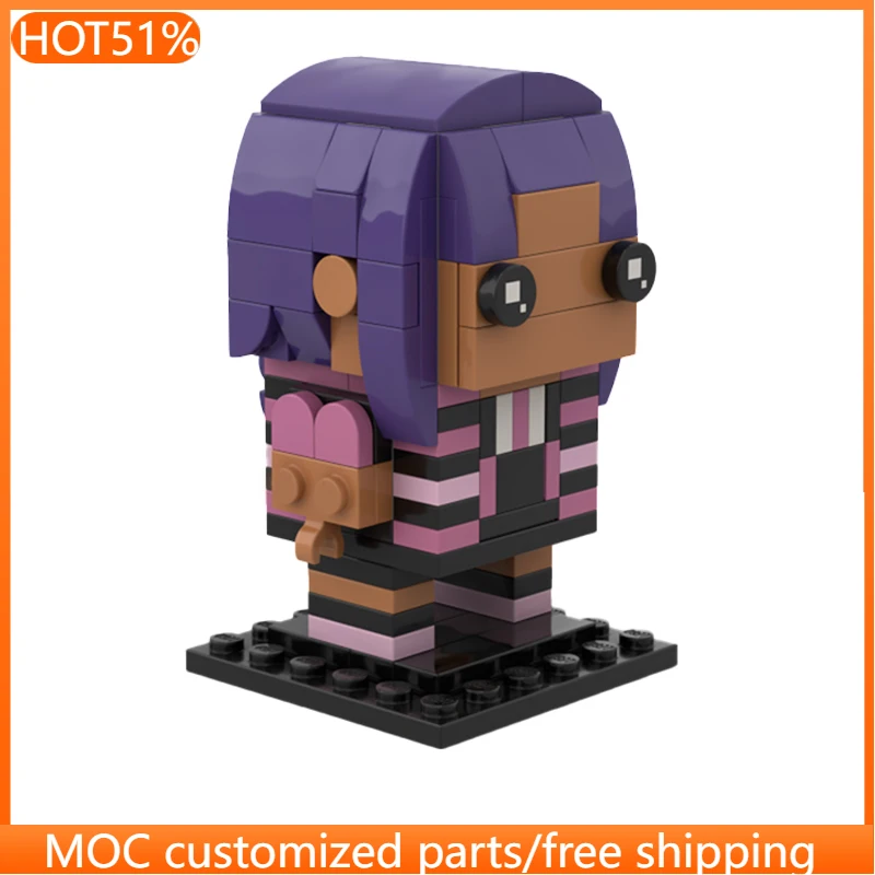 150 pièces Figurine Brickheadz Style MOC personnalisable, modèle de blocs de construction modulaires créatifs, jouet DIY créatif, cadeau de festival