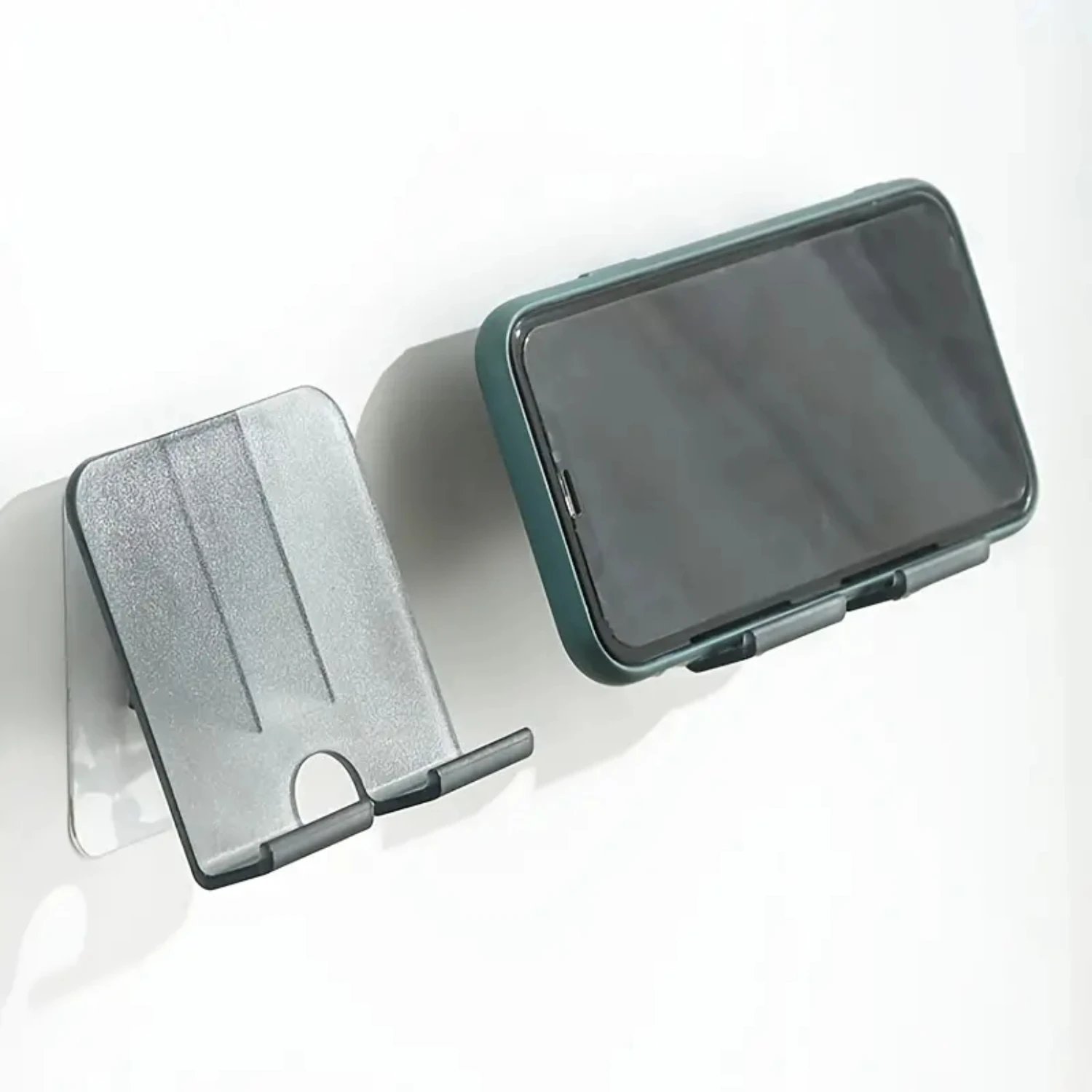 

1pc Multifunction Wall Mounted Phone Holder, Hole-free Phone Charge Holder, Power Plug Storage Organizer 3.15"x3.15"