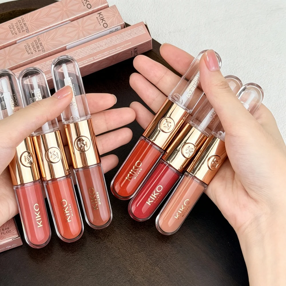 Kiko Milano Limited Edition Headed Lipstick Double Headed Lipstick Transparent Mirror Non Fading Non Stick Cup Lip Gloss Makeup