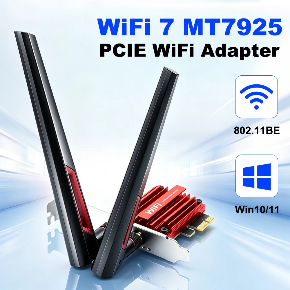 

Fenvi WiFi 7 MT7925 BT5.4 PCIE WiFi Adapter 802.11BE Network Adapter 6Ghz/5Ghz/2.4Ghz Wireless Ethernet Card PC For Win10/11