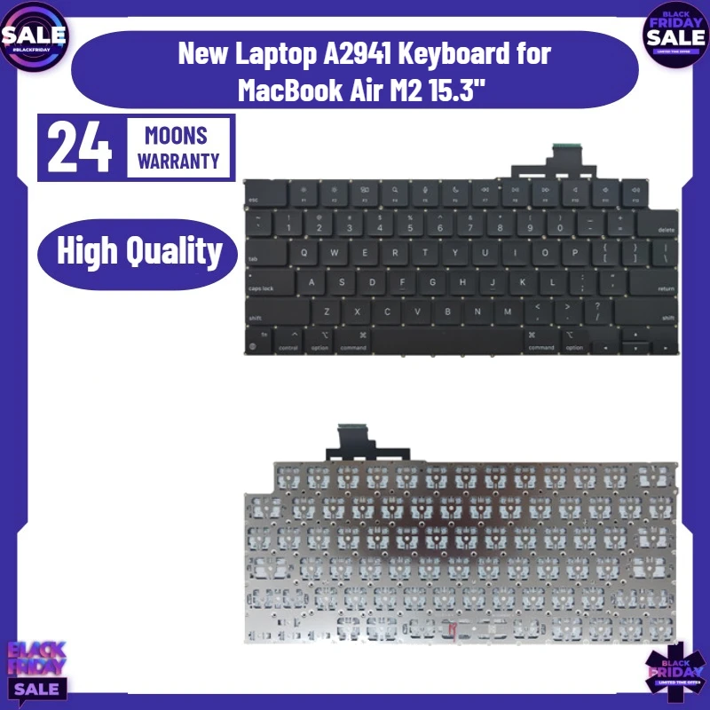 

New Laptop A2681 A2941 Keyboard for MacBook Air M2 15.3" Retina A2941 Keyboard US UK English EU