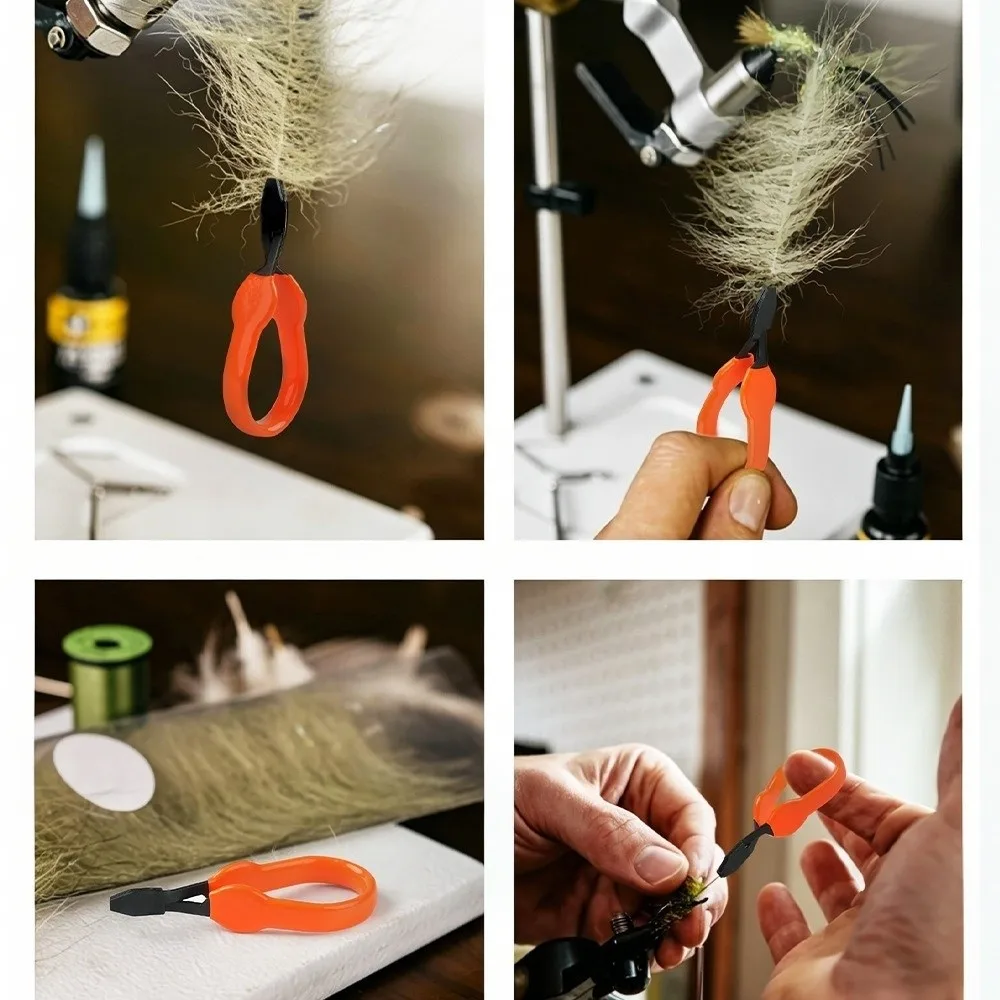 Precision High Carbon Steel Hackle Pliers Hackle Clamp Material Clamp Fly Tying Tool Feather Material Clamp For Tying Dry Flies