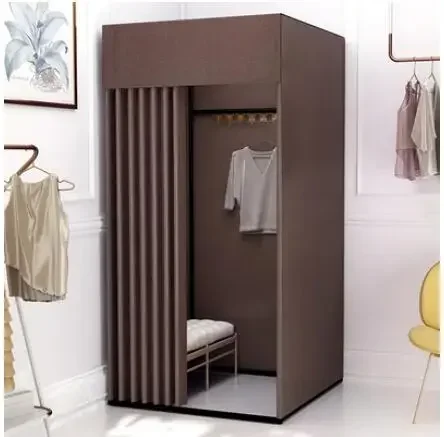 Clothing store mobile fitting room door curtain shopping mall temporary activities simple changing room track portable changing