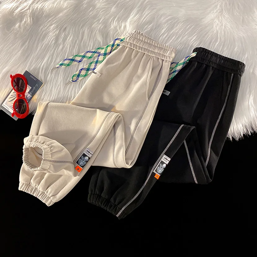 

Мужские повседневные спортивные брюки с широкими штанинами, весенне-осенние свободные драпированные брюки, модные брендовые мужские длинные брюки, молодежные брюки Vitali S...