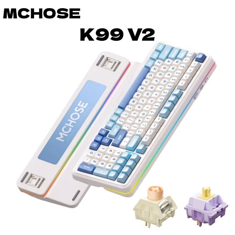 MCHOSE K99 V2 Wireless Gasket Mount Mechanical Keyboard Customized Gaming Office Keyboard RGB Tri-Mode 8000mAh Hot Swappable
