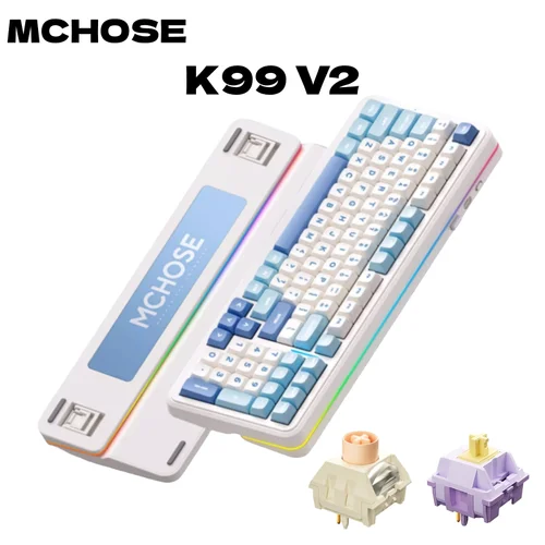 Imagen 1 del producto MCHOSE K99 V2 teclado mecánico inalámbrico con junta, teclado personalizado para juegos y oficina, RGB, modo Tri, 8000mAh, intercambiable en caliente