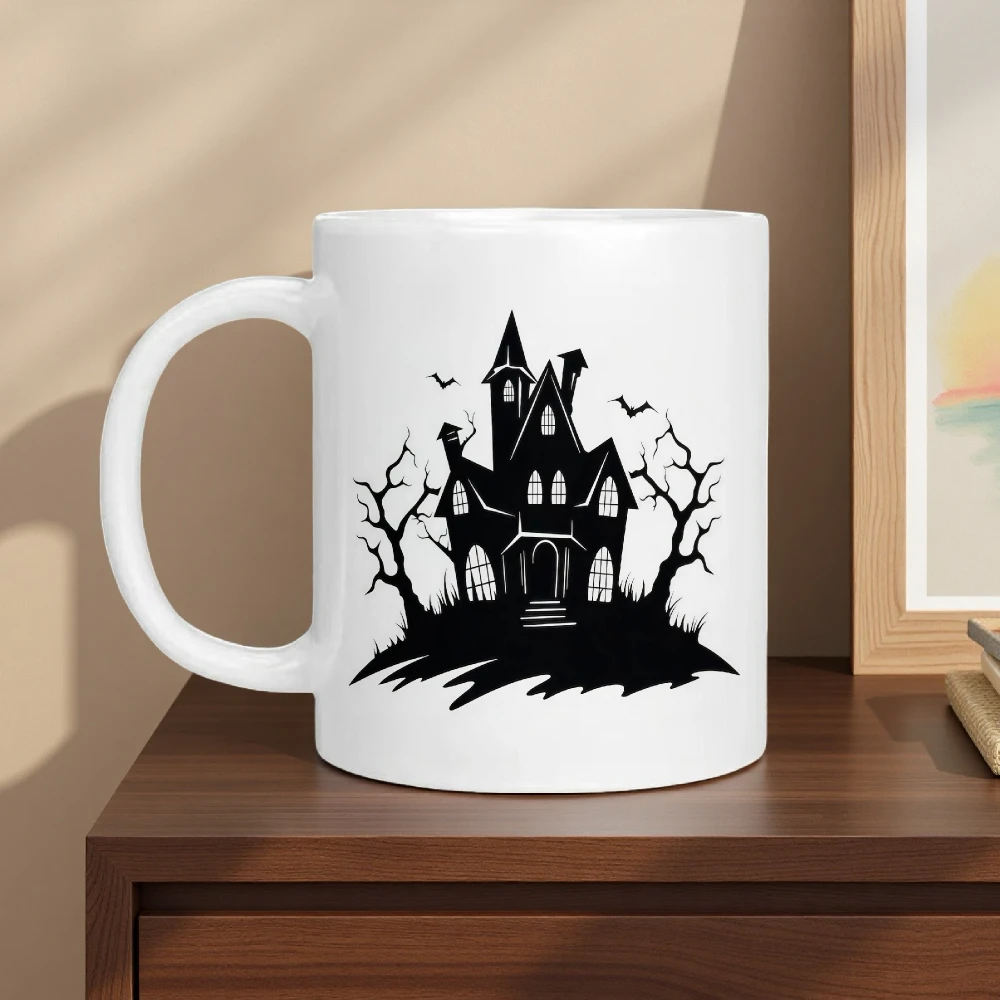 1pc Black silhouette mug, machine washable, suitable for everyday use in the kitchen, office, or general office.