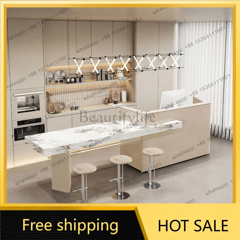 Factory Direct Sales Simple Commercial Integrated Pantry Reception Desk Beauty Salon Premium Counter