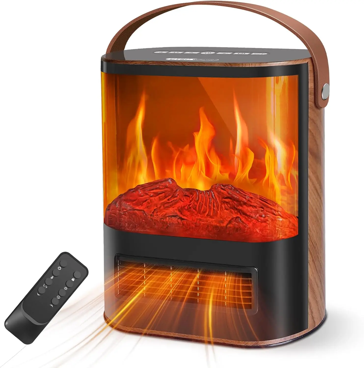 

Электрический каминный обогреватель мощностью 1500 Вт с термостатом, пультом дистанционного управления и 3D-эффектом пламени для внутреннего отопления