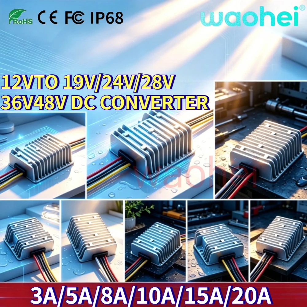 12V to 19V 24V 28V 36V 48V 3A 5A 8A 10A 15A 20A DC DC Boost Converter Step up Power Module Voltage Regulator Reliable for Car CE