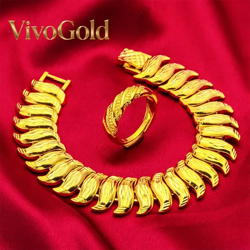 

VivoGold 24K gold buckle bracelet AU999 full gold, suitable for both business and leisure, showing the calm temperament of men