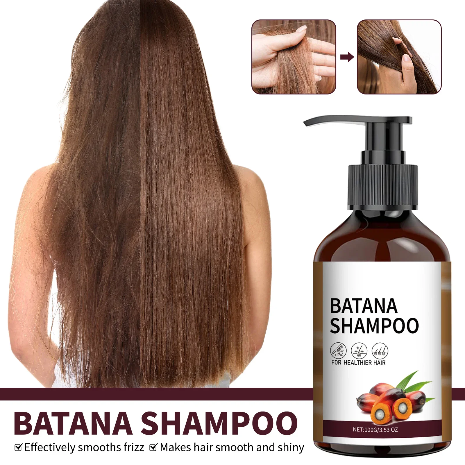 مستخلص شامبو زيت باتانا لجميع أنواع الشعر تغطية تغذي فروة الرأس مهدئ فروة الرأس إصلاح مكثف شامبو باتانا المغذي