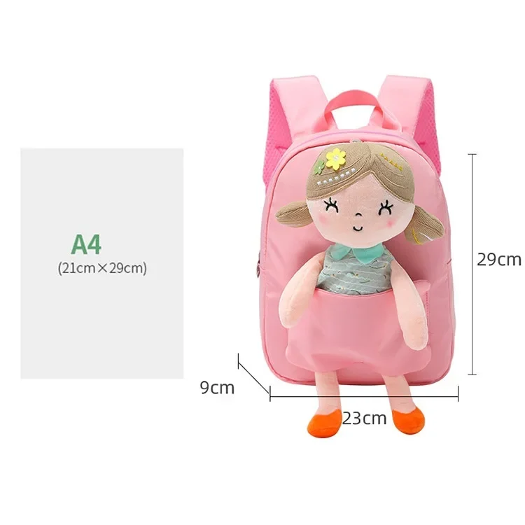 Custom name Backpack Cute Kids Toddler Backpack Plush Toy Backpack Snack Travel Bag Pre-School Bags for Girls 1-5Years