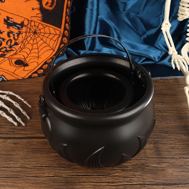 Plastic Halloween Decoration Mist Smoke Fog Skull Jar Party Prop Witch Barrels Halloween Cauldron