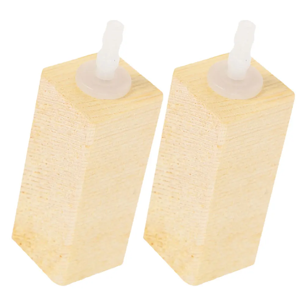 

2 pcs Protein Hydroponics Air Stone Fish Tank Bubble Stone Diffuser Wooden Air Aerator Pump Supplies Filtration Oxygen