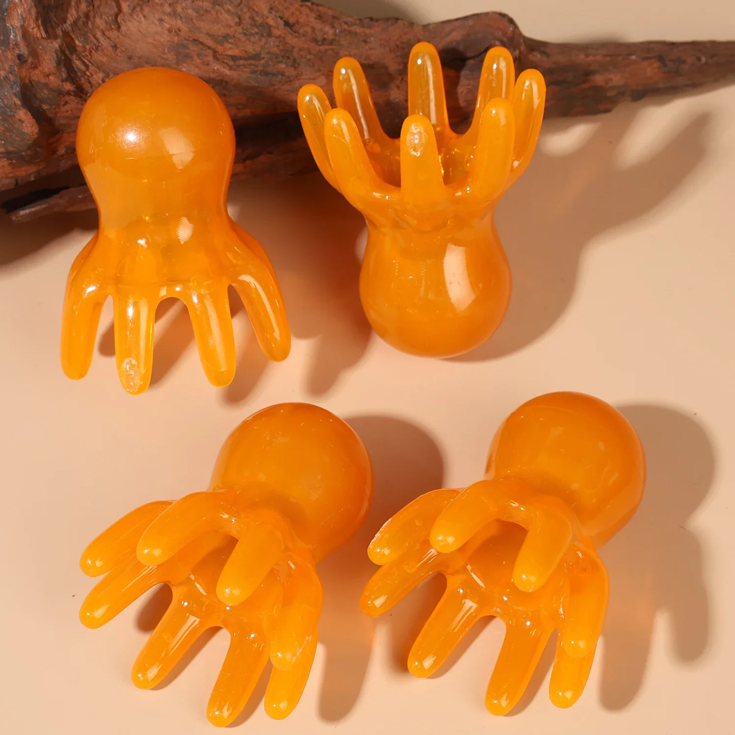 Resin Octopus Shaped Head Massage Combs Prong Head SPA Gua Sha Deep Massage Tools Fatigue Relief Meridian Acupoint Combs