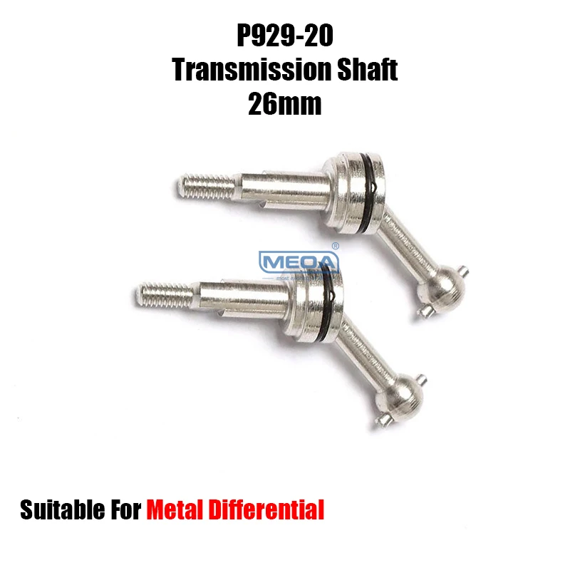 Wltoys RC Car Spare Parts, estendido eixo de transmissão especial para Metal Upgrade, diferencial de bola ajustável, 1/28, K989, K969, 284131, 26mm