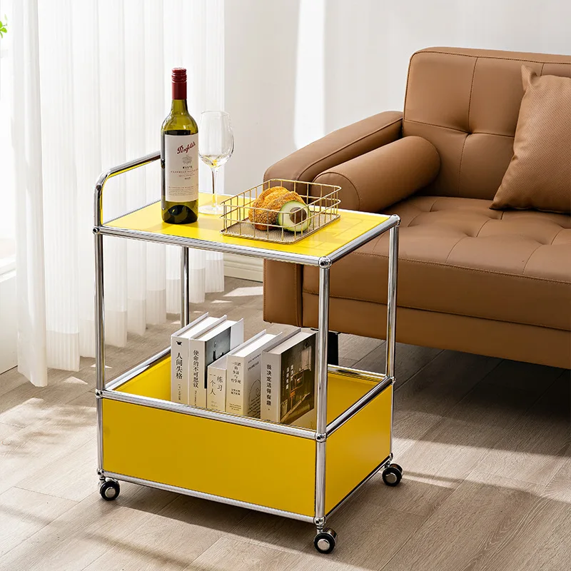 Simple medieval metal module combination double-layer family dining car, a few trolley shelves on the Nordic side