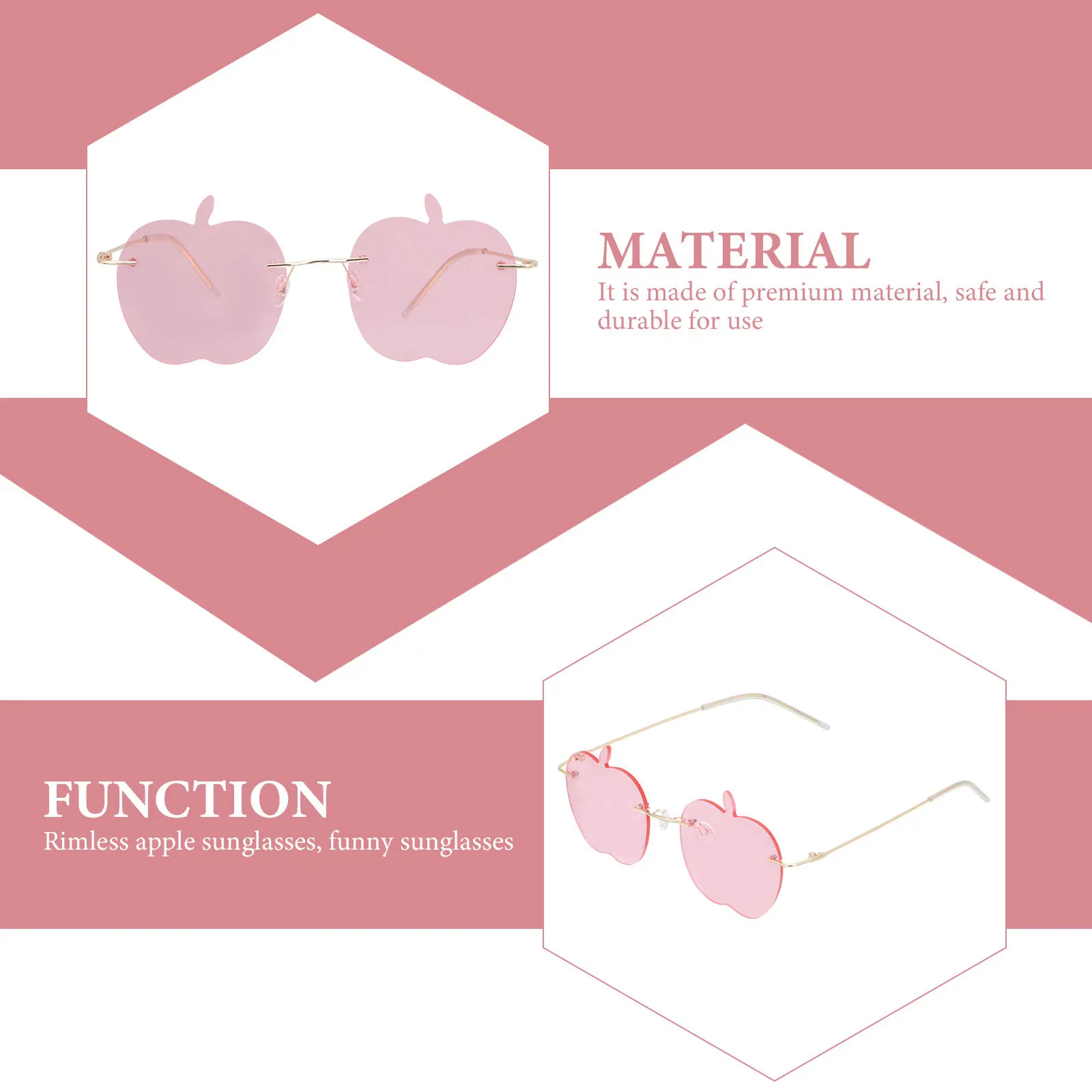 

1Pair Creative Rimless Sunglasses Chic Design Uv Protection Multipurpose Eyewear for Travel Fashion Show -Shape Sunglasses
