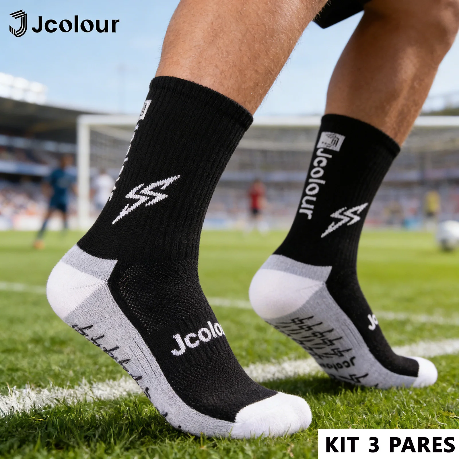 Kit 3 Pads Soil Non-slip Polyamide-Grip Silicone and Logo Radius-High Durability-For Workout and Game